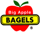 Big Apple Bagels logo Big Apple Bagels Enjoy one complimentary 6 BAGELS when a second 6 BAGELS of equal or greater value is purchased